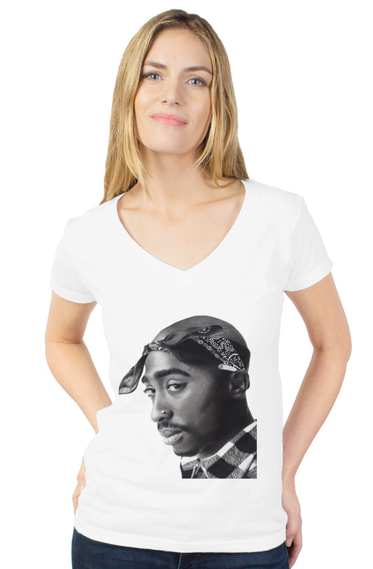 Tupac womens v neck